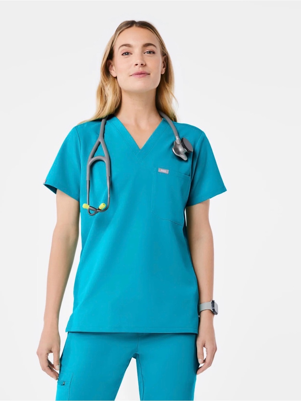 FIGS Women's Teal Scrub Top